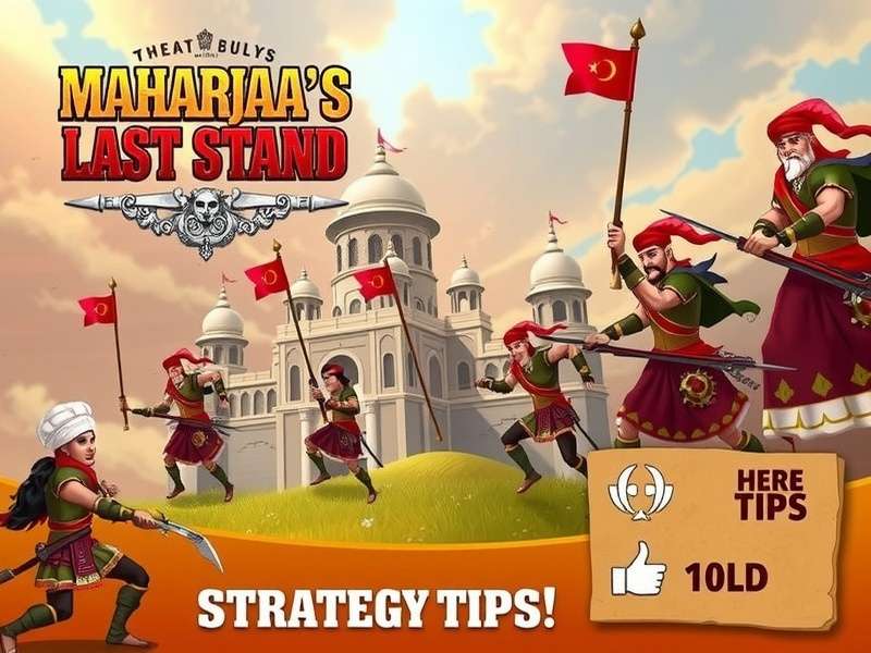 Maharaja's Last Stand game banner featuring Indian palaces and warriors